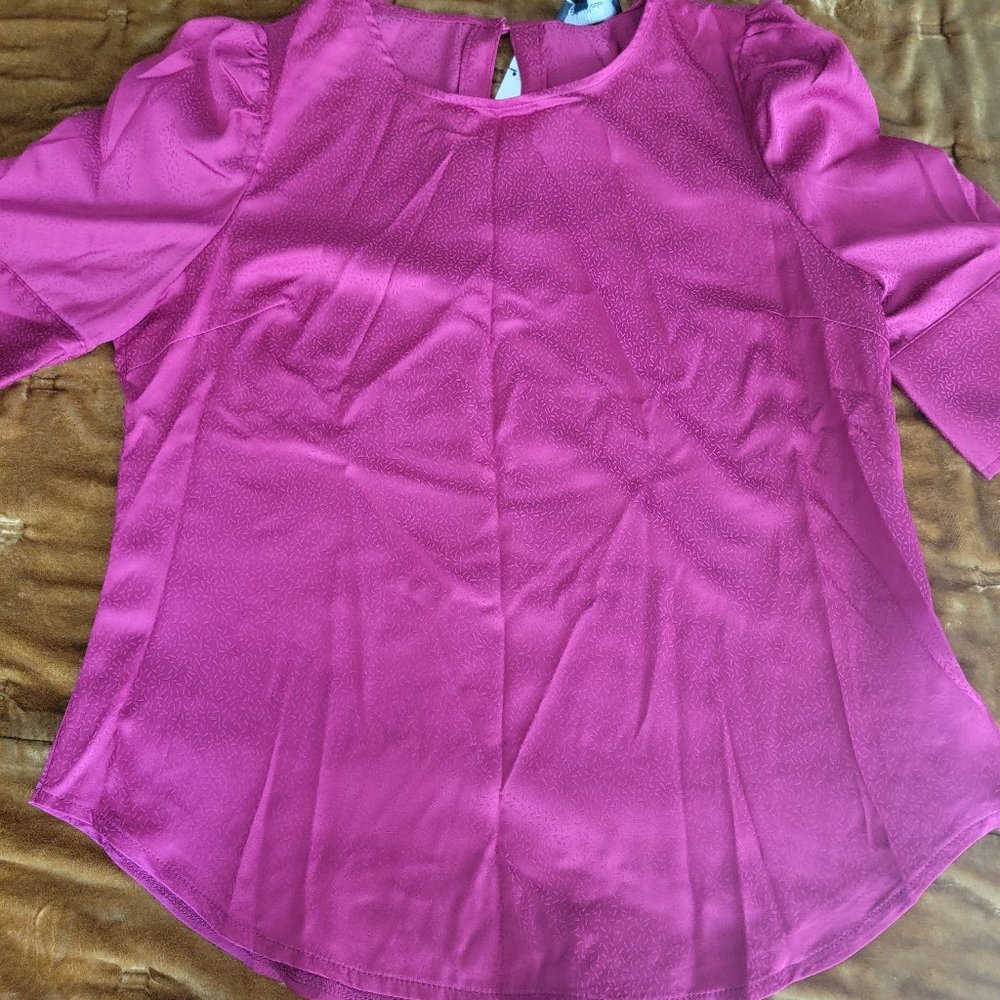 Lea & Viola Maroon Satin Top